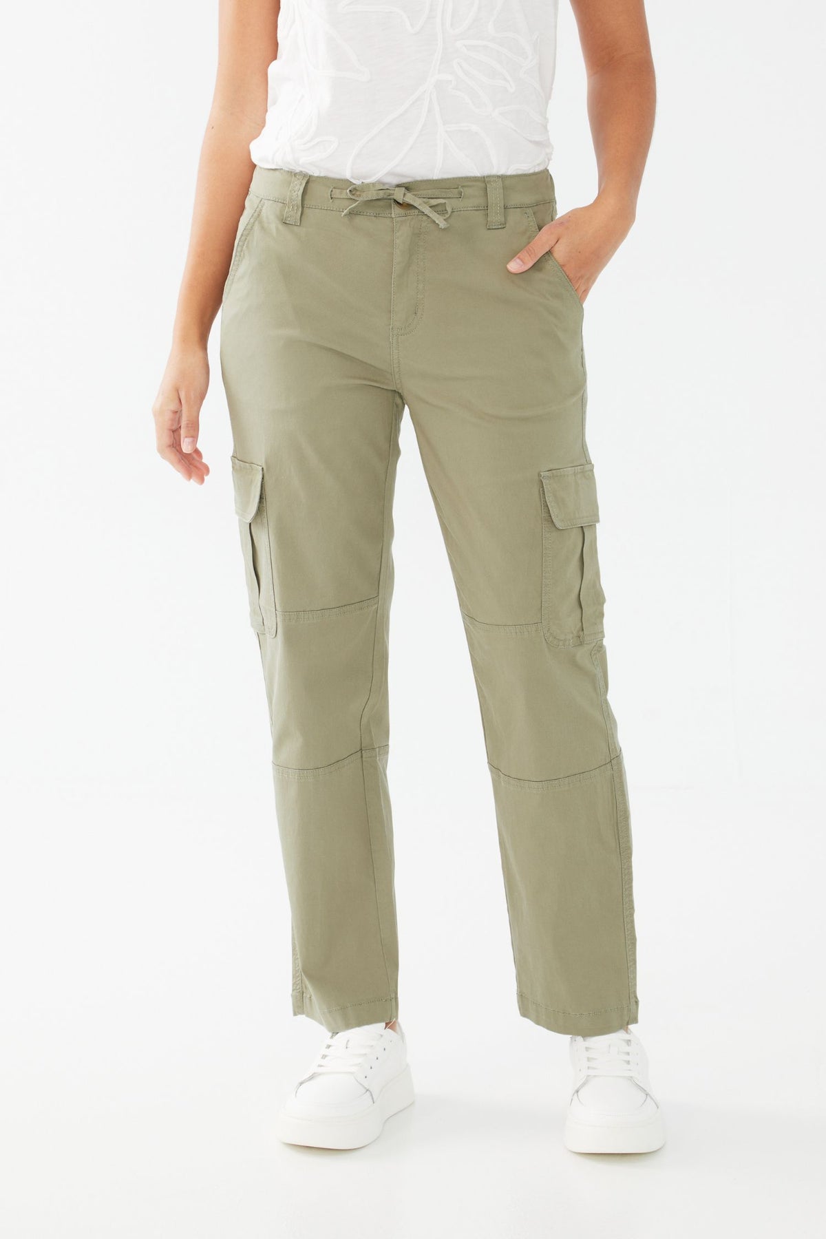 FDJ Pull On Cargo Wide Ankle Tencel Pants - Style 2732944, front