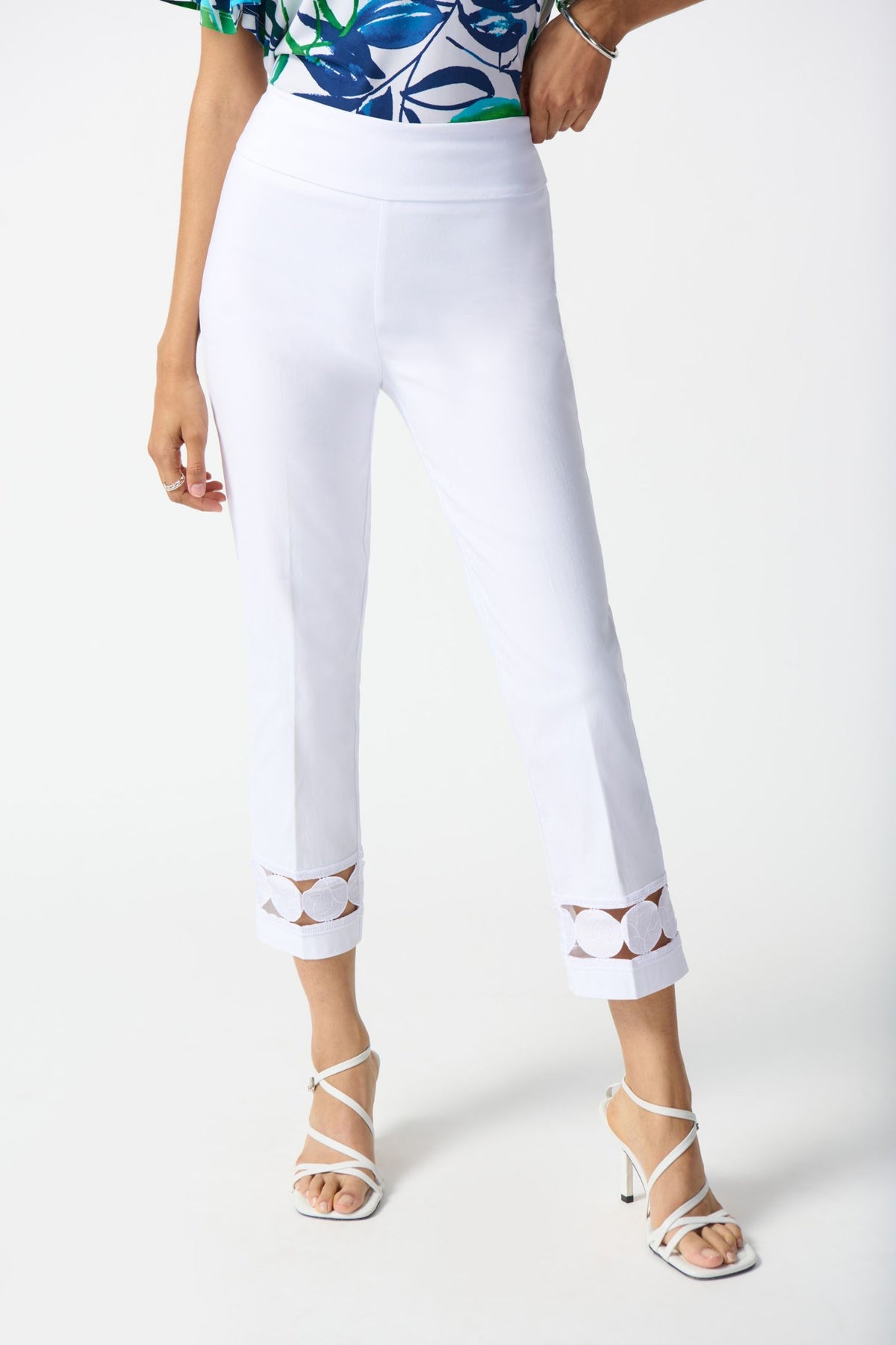 Joseph Ribkoff Millennium Cropped Pull-On Pants - Style 242131, front, white