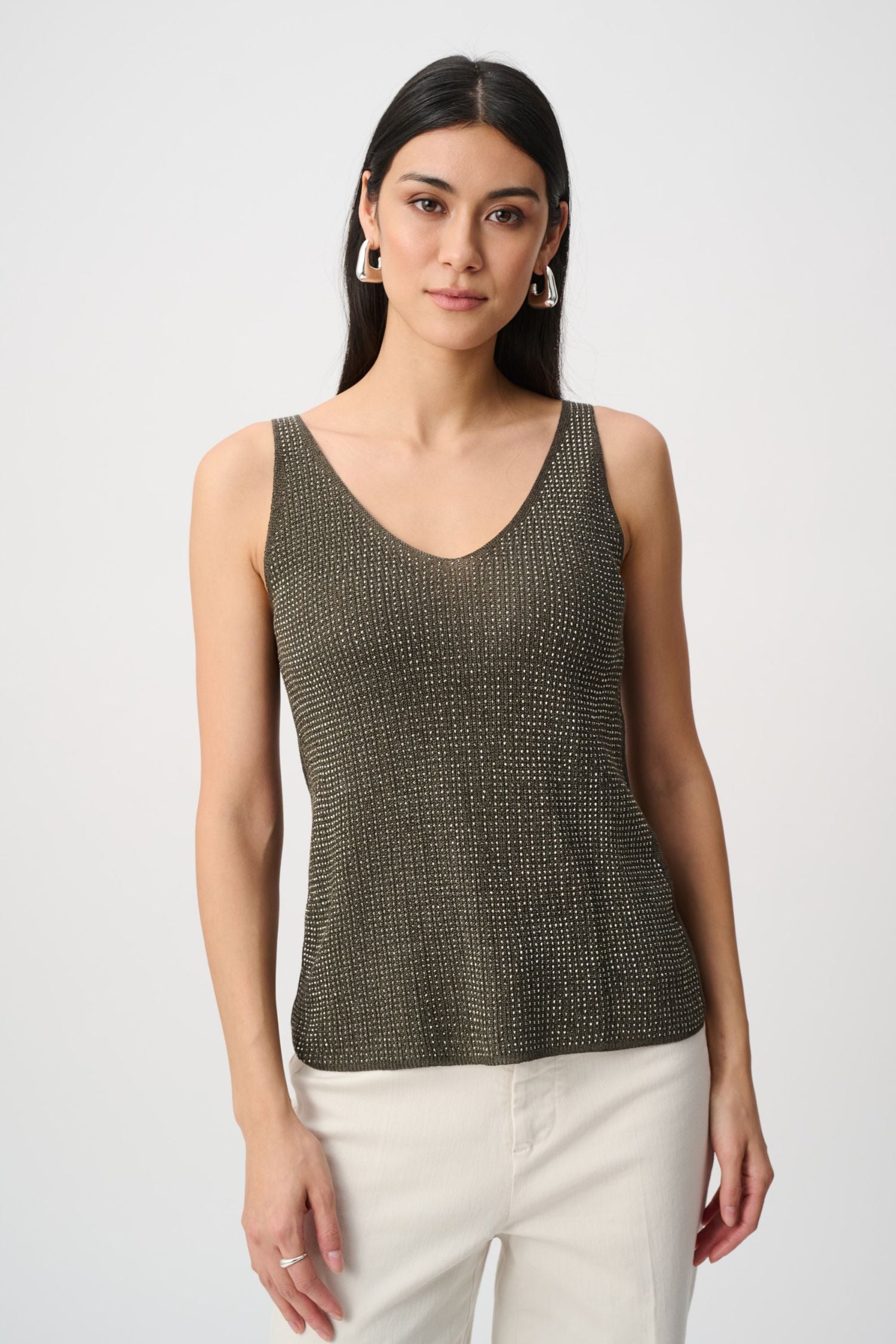 トップス leinwande Cable Knit Camisole Joseph Ribkoff Metallic Knit Camisole - Style 252915 – Close To
