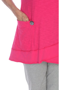 Neon Buddha Happy Place Tunic - Style 11952, pocket, pink