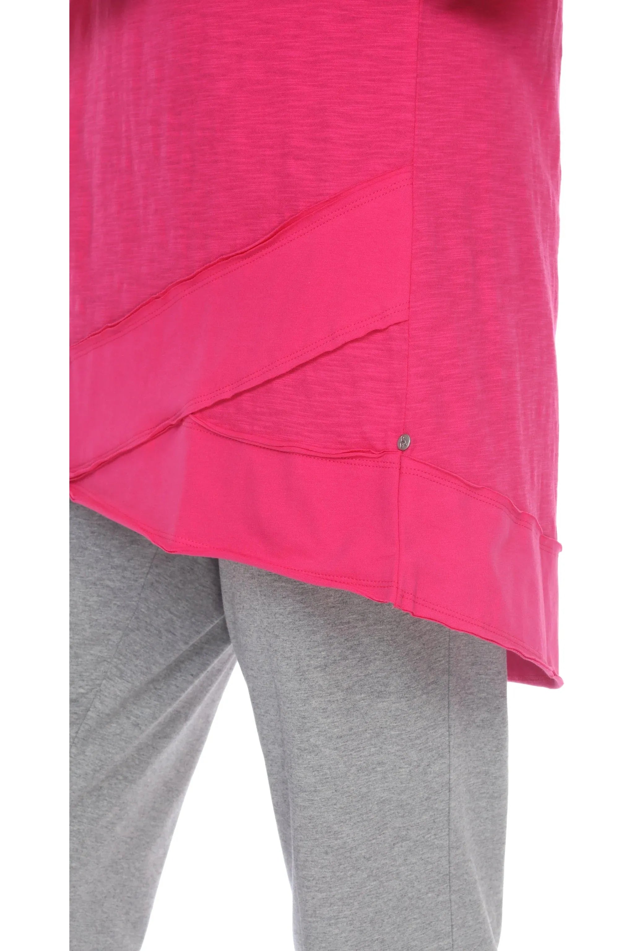 Neon Buddha Happy Place Tunic - Style 11952, front hem, pink