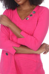 Neon Buddha Arcadia Tunic - Style 11960, V-neck, pink