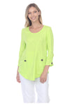 Neon Buddha Bali Tunic - Style 11967, front, apple green