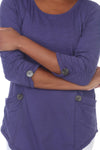 Neon Buddha Bali Tunic - Style 11967, front closeup, grape