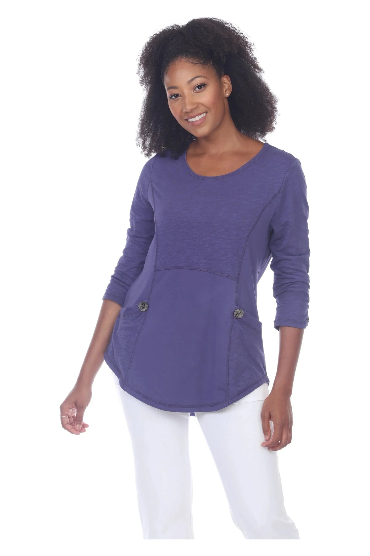 Neon Buddha Bali Tunic - Style 11967, front, grape