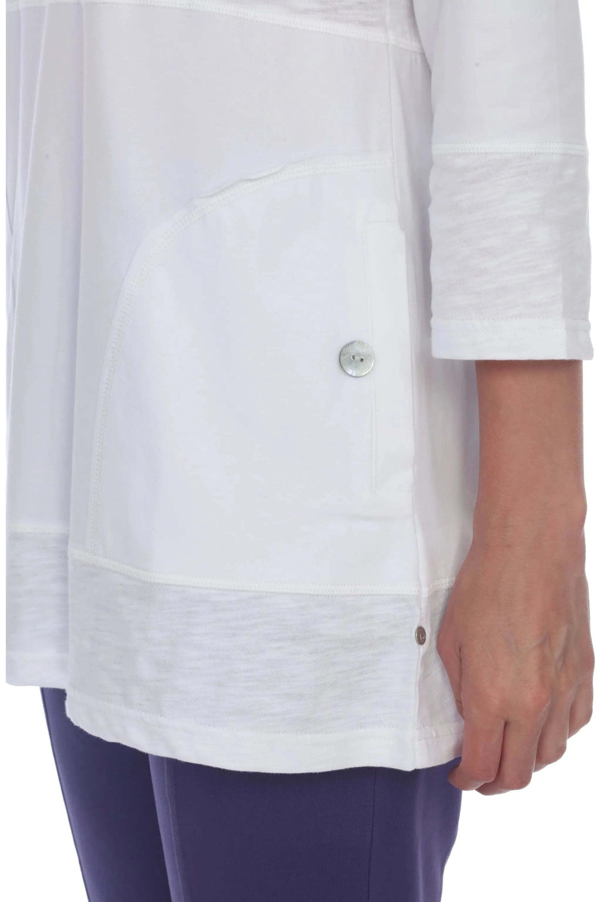 Neon Buddha Tunic - Style 11969, side hemline, white