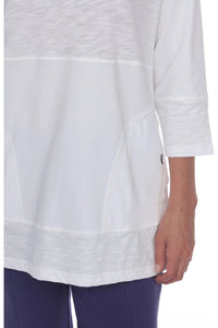 Neon Buddha Tunic - Style 11969, front hemline, white
