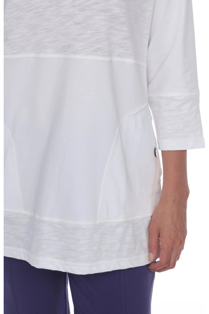Neon Buddha Tunic - Style 11969, front hemline, white