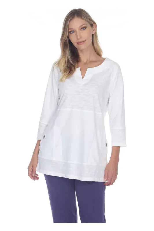 Neon Buddha Tunic - Style 11969, front, white