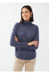 FDJ Turtleneck Shirttail Hem Sweater - Style 1515333, front, indigo