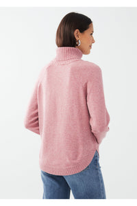 FDJ Turtleneck Shirttail Hem Sweater - Style 1515333, back, peony