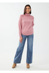 FDJ Turtleneck Shirttail Hem Sweater - Style 1515333, front2, peony