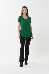 Joseph Ribkoff Rounded Hem Tunic Tee - Style 183220, kelly green