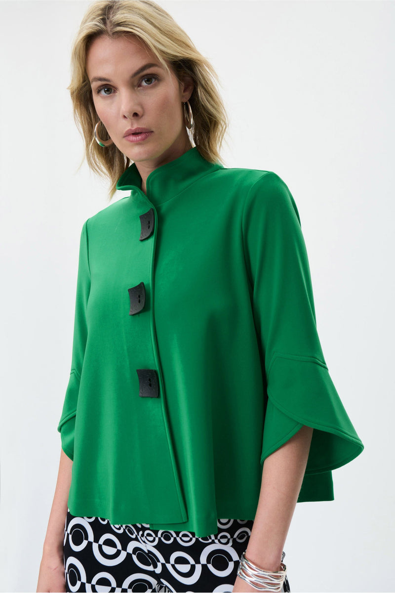 Joseph Ribkoff Classic Trapeze Jacket - Style 193198TT, front, kelly green