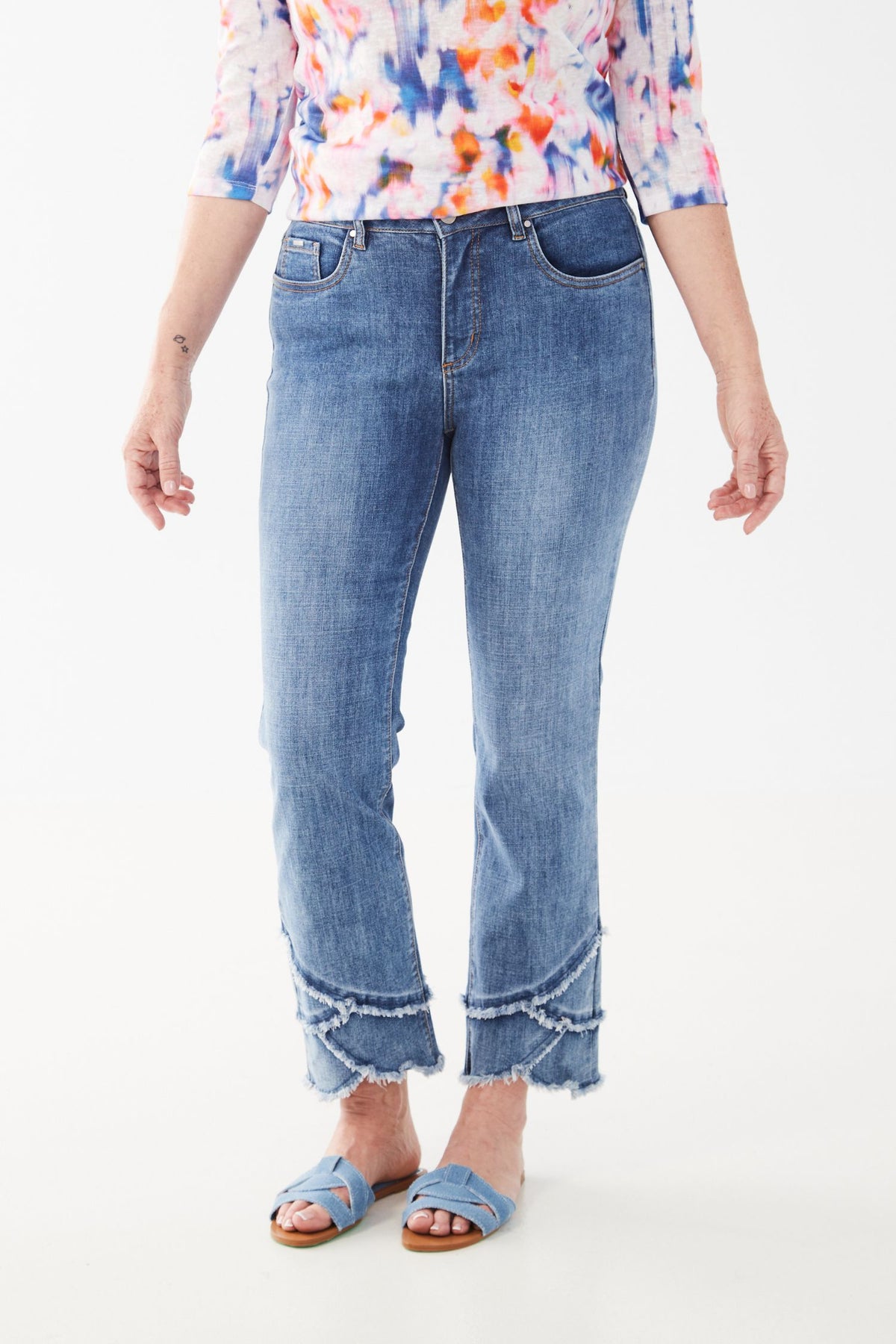FDJ Olivia Tulip Hem Straight Ankle Jeans - Style 2502809, front