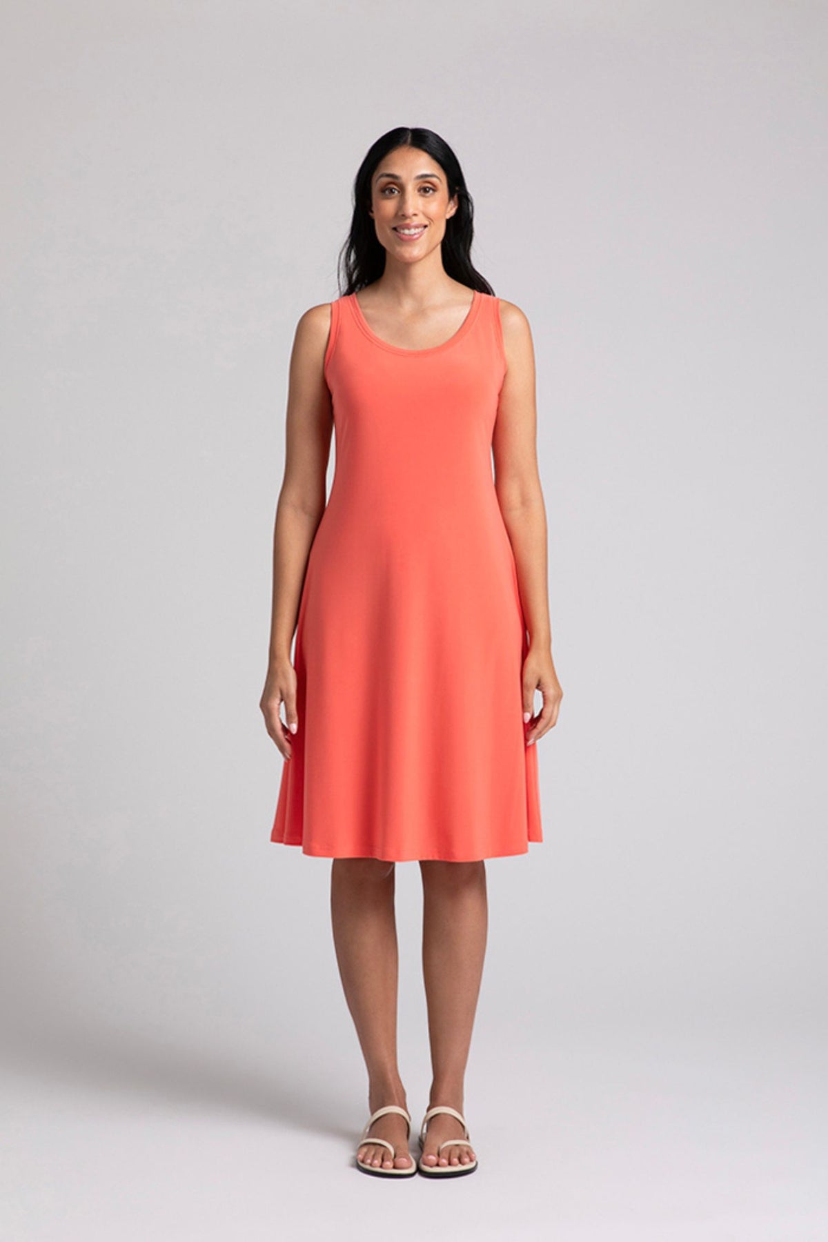 Sympli Nu Tank Dress - Style 28176, front, coral