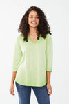 FDJ 3/4 Sleeve Top - Style 3107476, front, green