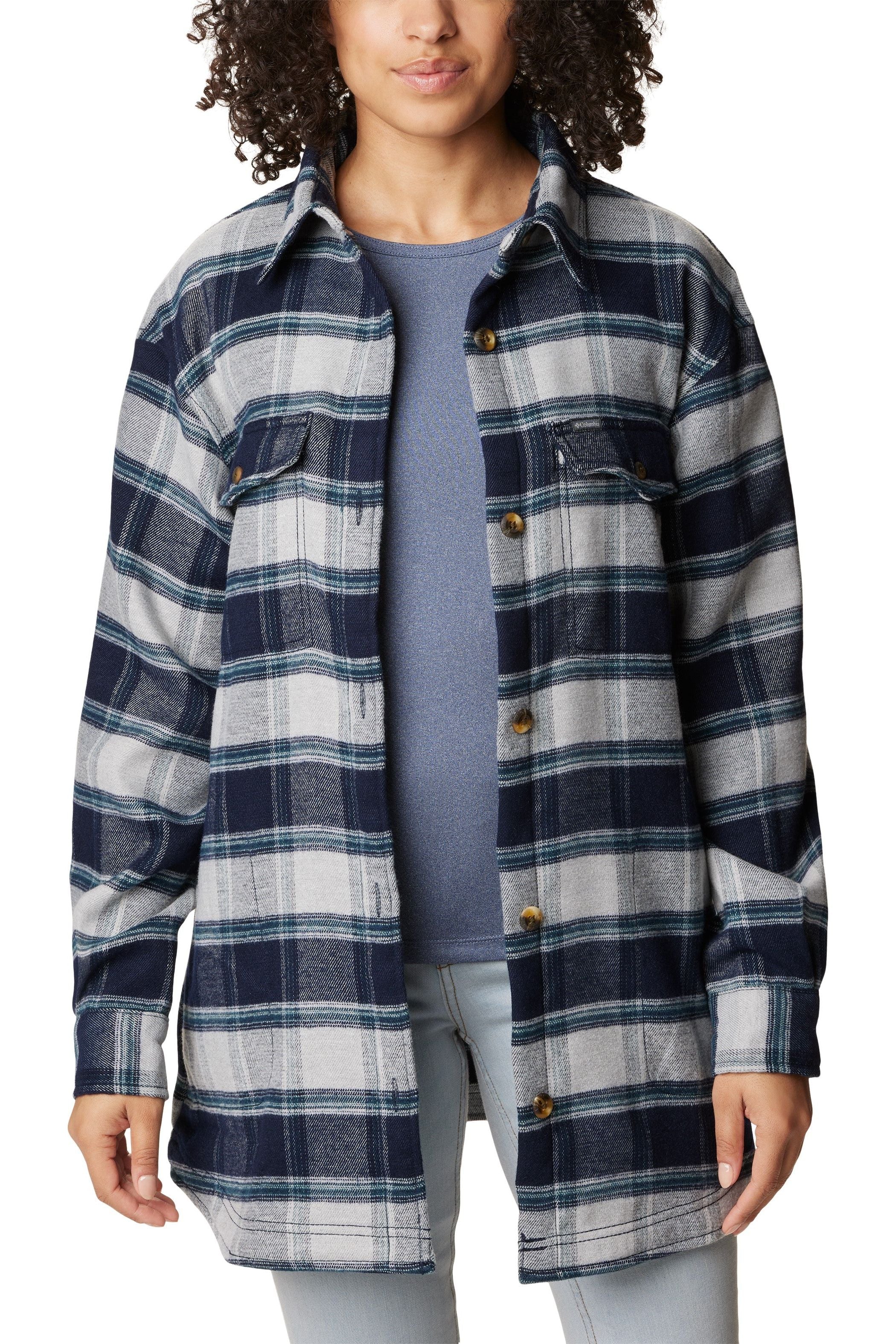Columbia Calico Basin Shirt Jacket - Style 2052221472, front open