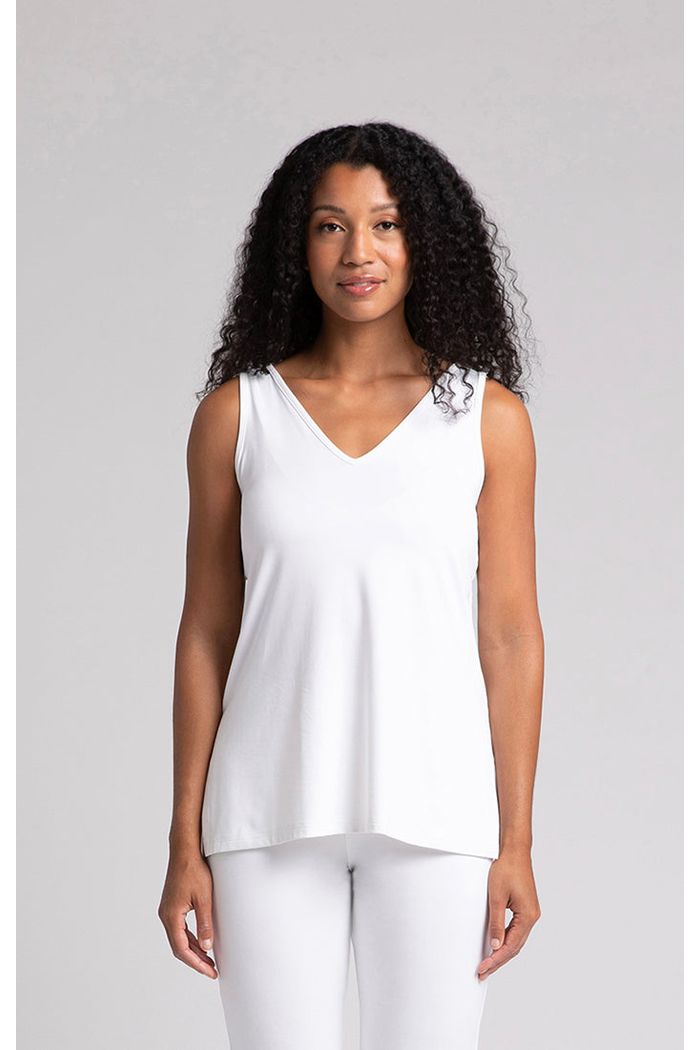Sympli Reversible Go To Tank Relax Top - Style 21198, front V, white