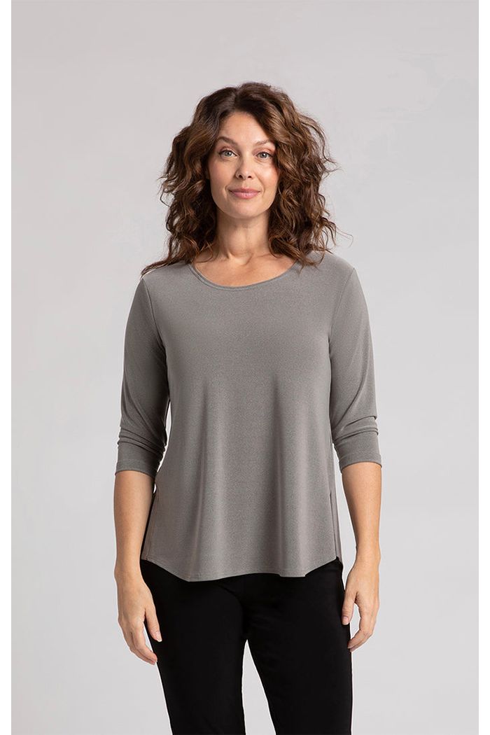 Sympli Go To Classic Relax 3/4 Sleeve T - Style 22110R-2, front, melange