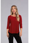 Sympli Go To Classic Relax 3/4 Sleeve T - Style 22110R-2, front, red
