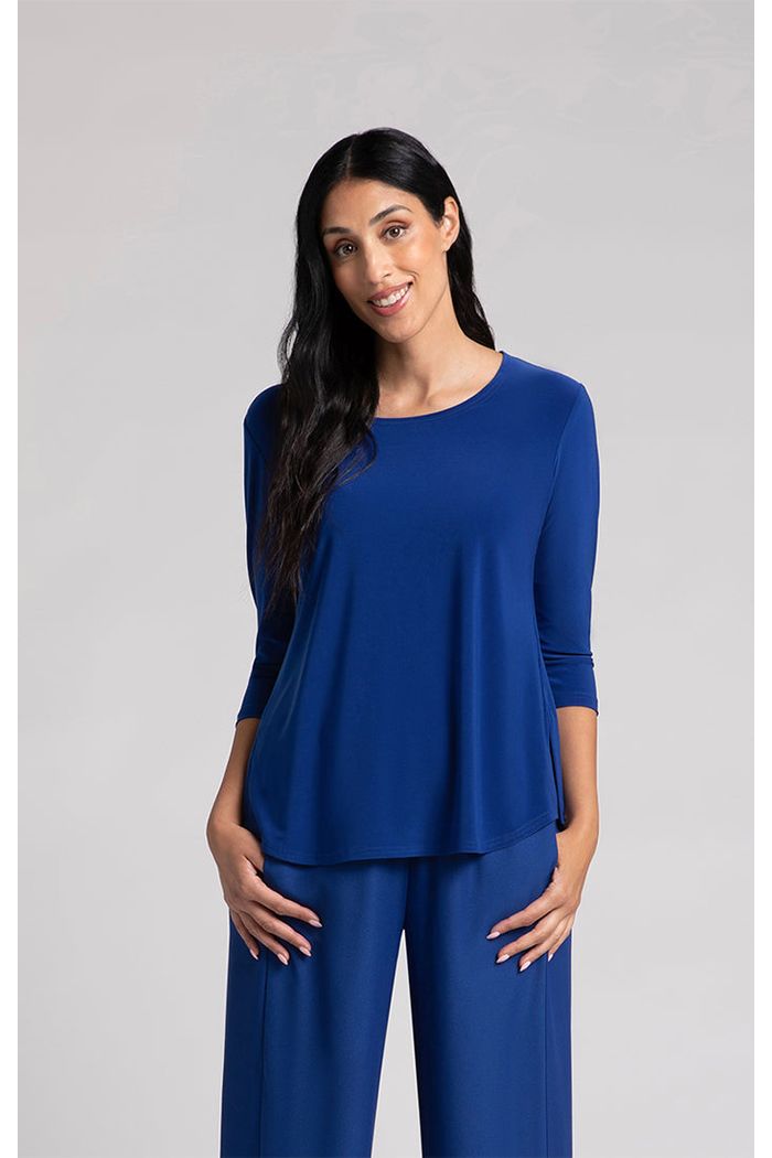 Sympli Go To Classic Relax 3/4 Sleeve T - Style 22110R-2, front, twilight
