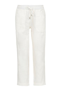 Dolcezza Linen Pants - Style 23168, front, off white