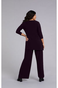 Sympli Angle Tunic - Style 23207-2, back, currant