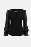 Joseph Ribkoff Ruffle Sleeve Top - Style 233111, front4