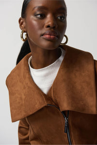 Joseph Ribkoff Scuba Suede Jacket - Style 233183, collar