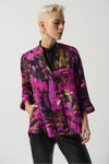Joseph Ribkoff Abstract Print Trapeze Jacket - Style 233192, front