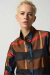 Joseph Ribkoff Stand Collar Trapeze Jacket - Style 233293, closeup front