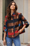 Joseph Ribkoff Stand Collar Trapeze Jacket - Style 233293, lifestyle