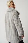 Joseph Ribkoff Faux Fur Reversible Puffer Coat - Style 233900, back, silver