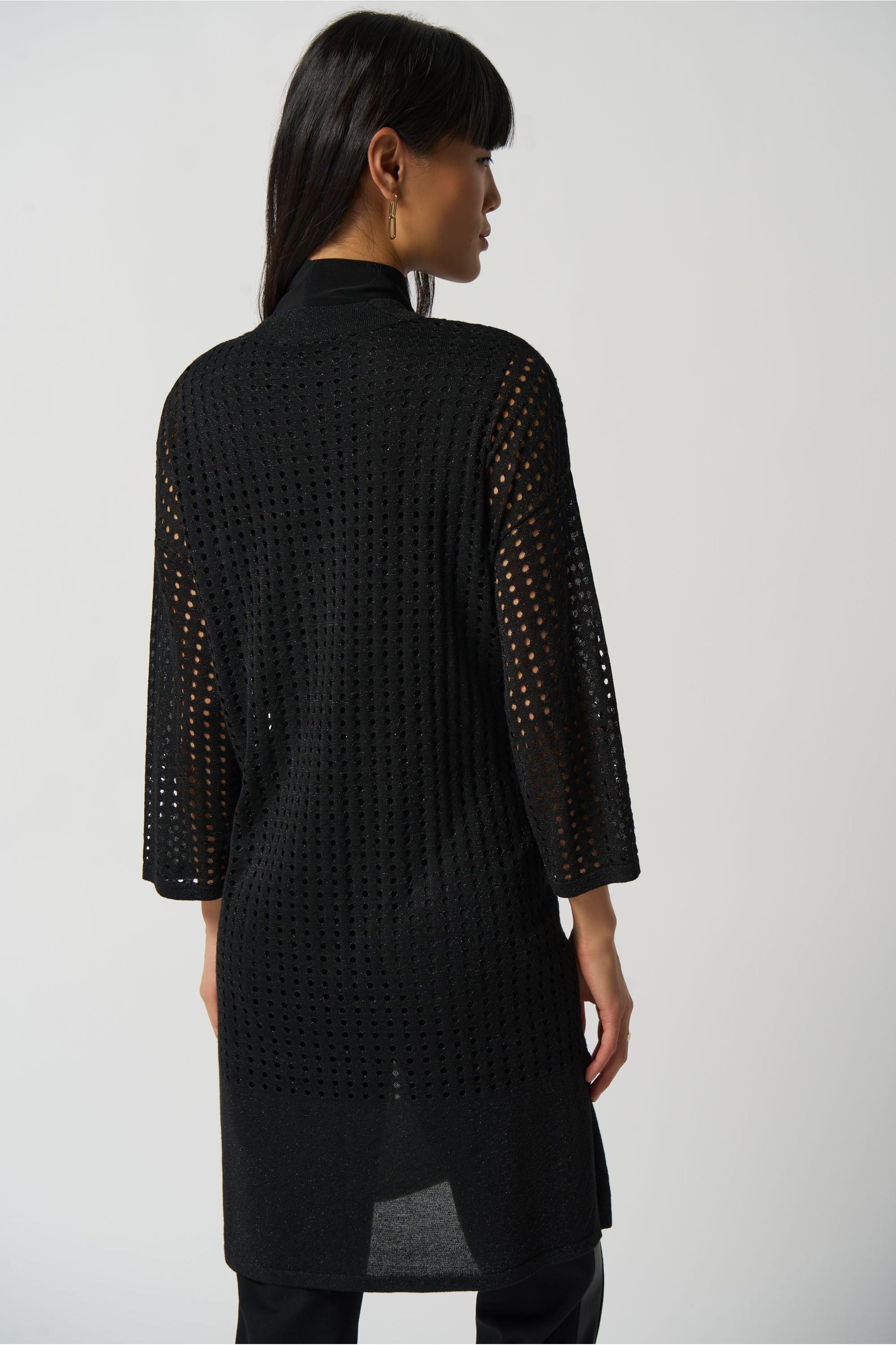 Joseph Ribkoff Perforated Long Knit Cover-Up - Style 233937, back