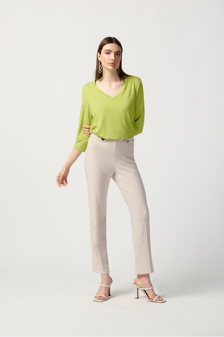 Joseph Ribkoff Bamboo Jersey Trapeze Top - Style 241038, front3, keylime