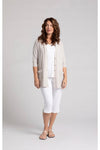 Sympli Classic Button Cardigan - Style 25157-2, front open, cashew