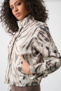 Joseph Ribkoff Foiled Faux Suede Animal Print Jacket - Style 263944
