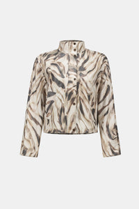 Joseph Ribkoff Foiled Faux Suede Animal Print Jacket - Style 263944