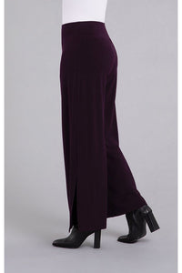 Sympli Side Slit Wide Pant - Style 27257, side3, currant