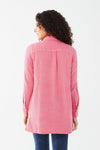 FDJ Long Sleeve Crinkle Cotton Tunic - Style 7122975F, back, pink