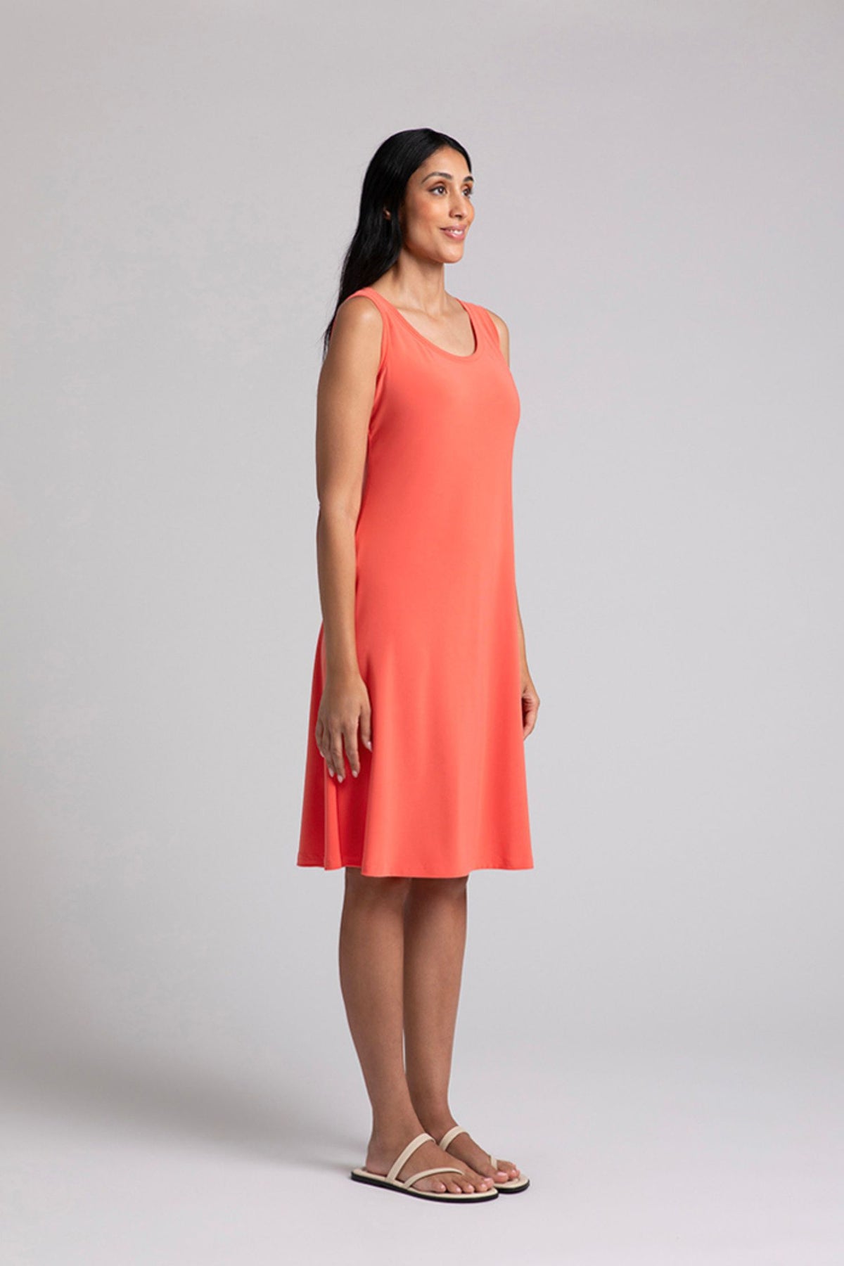 Sympli Nu Tank Dress - Style 28176, side, coral