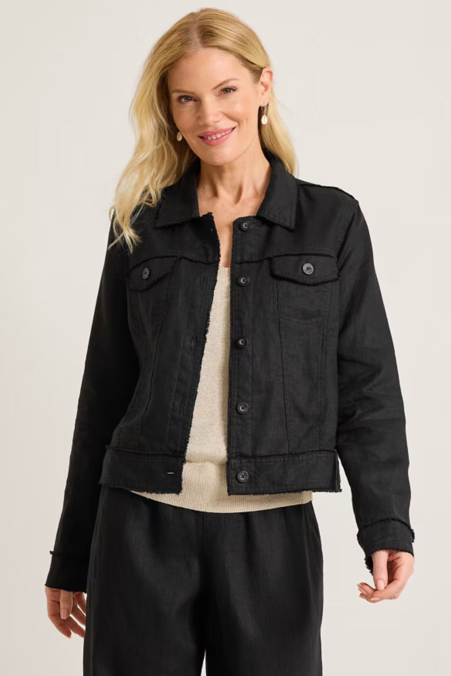 Tommy Bahama Linen Raw-Edge Jacket