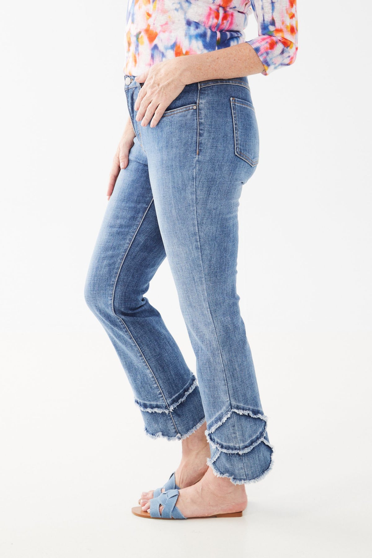 FDJ Olivia Tulip Hem Straight Ankle Jeans - Style 2502809, side