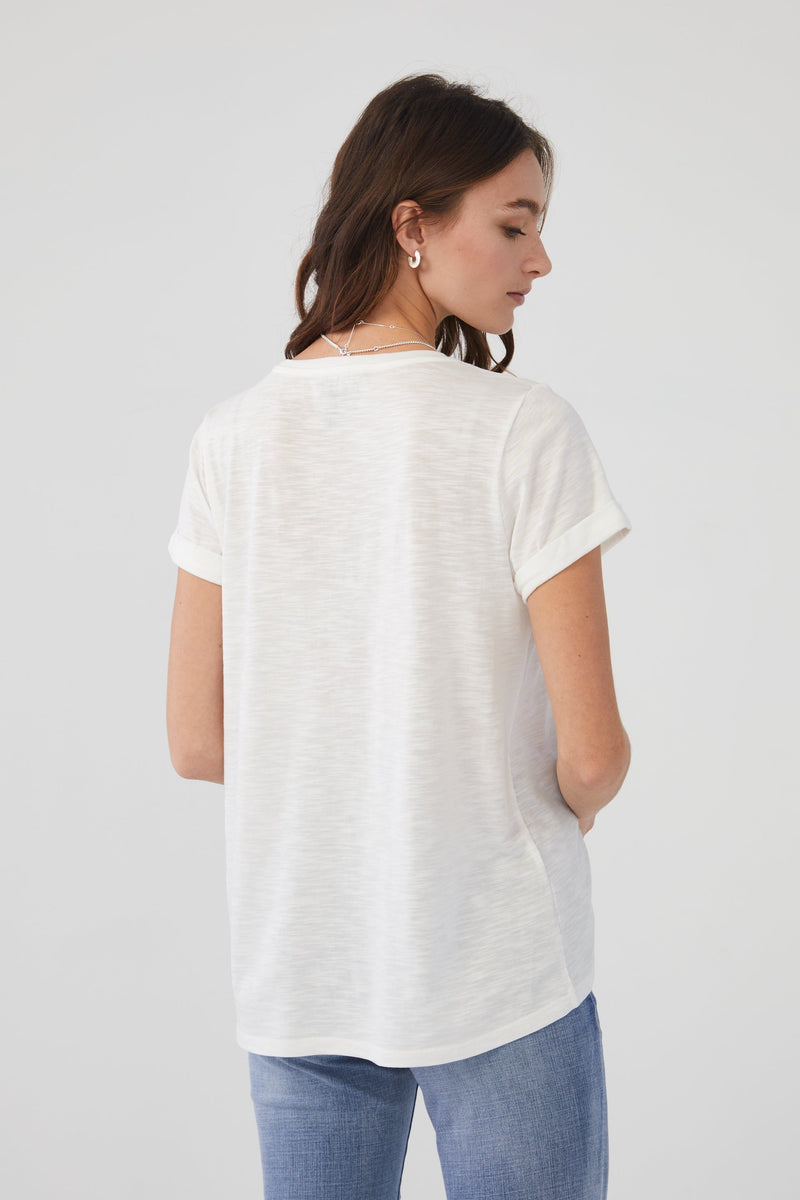 FDJ Short Sleeve Crewneck Top - Style 3007476, back, white