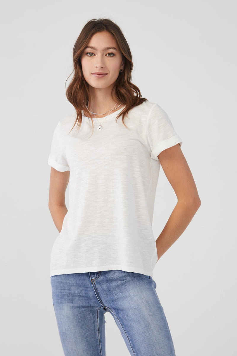 FDJ Short Sleeve Crewneck Top - Style 3007476, front, white