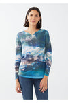 FDJ Notch Neck Top - Style 3305451, front