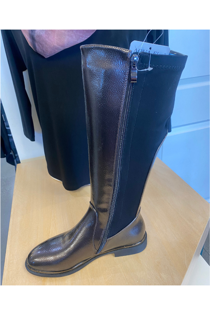 Navy blue top tall boots