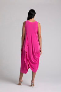 Sympli Sleeveless Drama Dress - Style 28168, back, peony