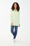 FDJ Long Sleeve Crinkle Cotton Tunic - Style 7122975F, front2, green